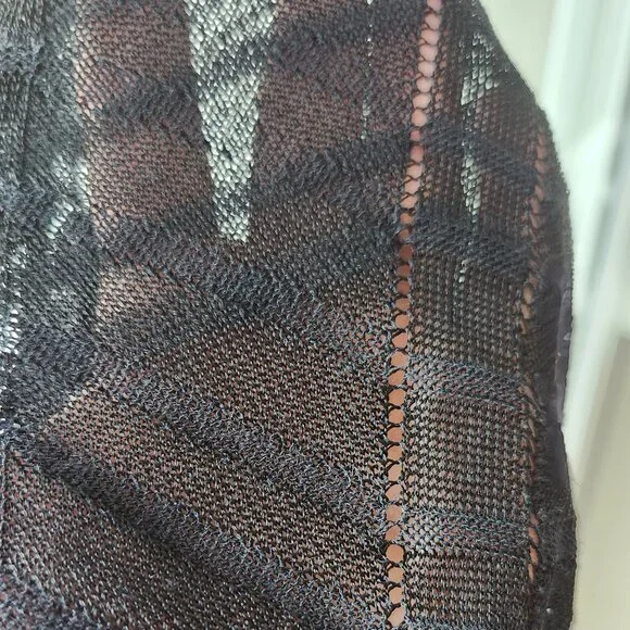 Vintage Missoni knit wool/cotton/viscose  black cropped sweater/cardigan Sz XS-S - Picture 5 of 9